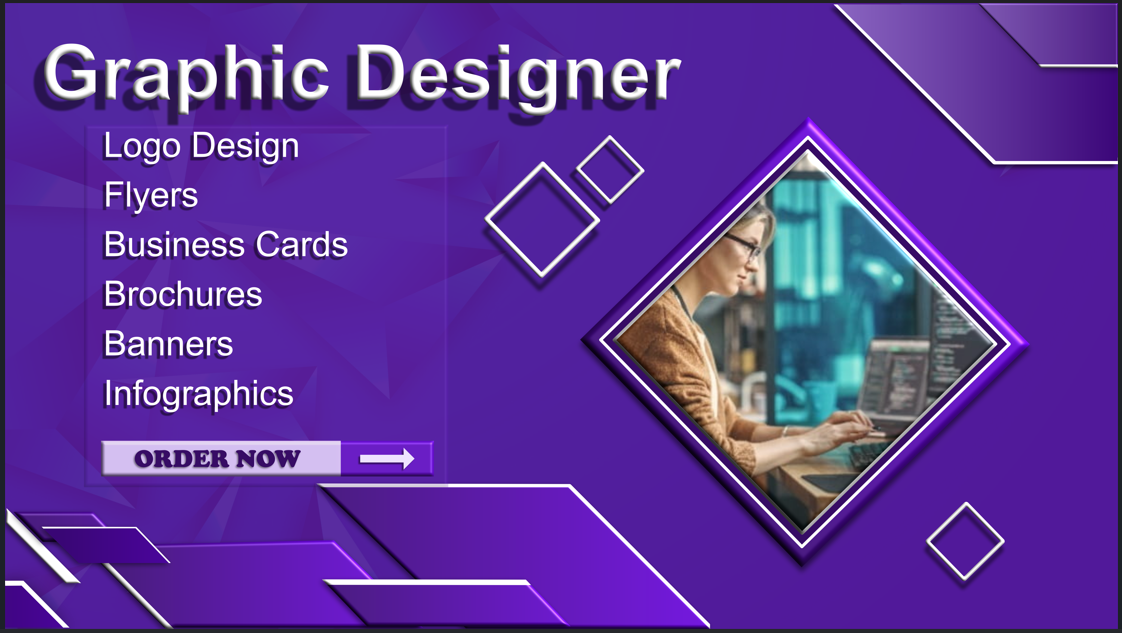 Purple Graphic Design Services Banner