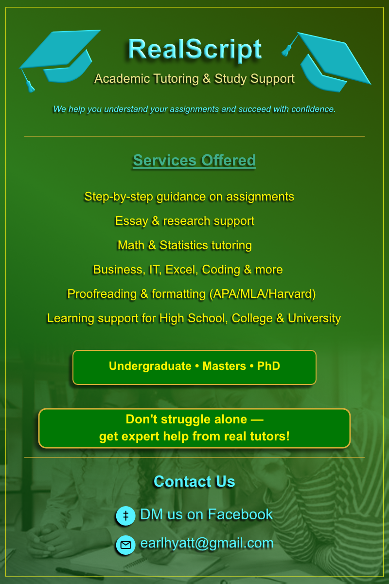 RealScript,  Academic Tutoring Poster Design